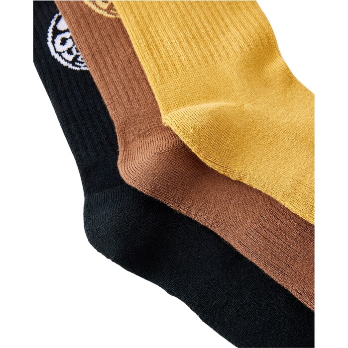 2024 Rip Curl Mens Wetty Crew Sock 3-PK 009MSO - Dusted Chocolate